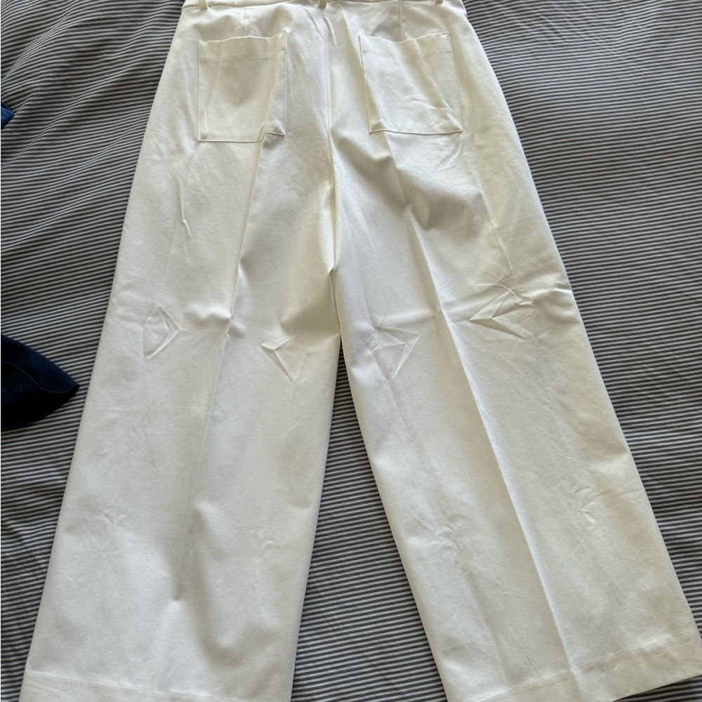 J. Crew Cream Wide-Leg Pants - Picture 2 of 5
